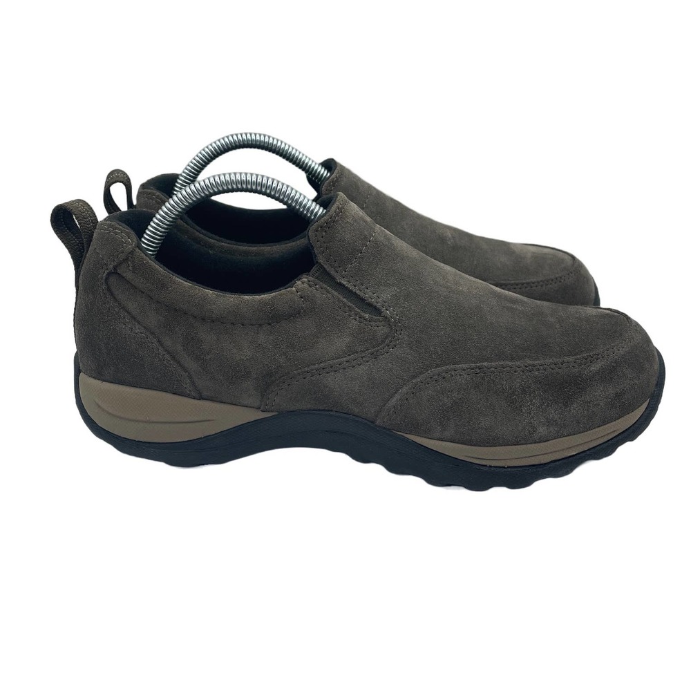 LL Bean Comfort Mocs Shoes Brown Suede Slip On Lightweight Mens Size 9 Wide